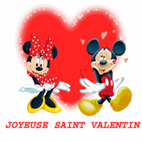 Gif animé joyeuse Saint Valentin Mickey Minnie